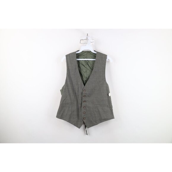 Deadstock Vintage 60s Streetwear Mens 36 Wool Buckle Back Suit Vest Plaid USA - Picture 1 of 14